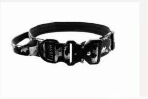 NWT ALCOTT TACTICAL DOG COLLAR BLACK GREY CAMO SZ LARGE
